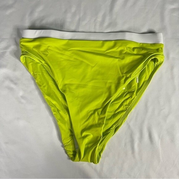 Andie Swim Neon Yellow Size S Banded Cheeky Bikini Bottom Bright Barbie - Picture 1 of 7